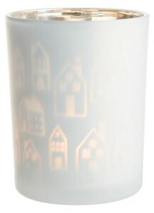 VILLAGE Svícen na čajovou svíčku 10 cm - bílá
