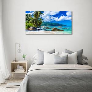 Foto obraz sklo tvrzené Seychely pláž osh-98176668