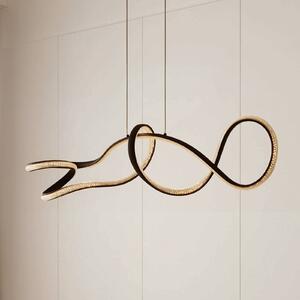 Lucande LED závěsné svítidlo Rodado, černá, 110 cm, hliník, Černá, Obývací pokoj / jídelna, Hliník, Moderní