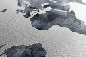 Obraz na korku polygonální mapa světa v černobílém provedení