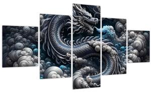 Obraz - Drak v dýmu (125x70 cm)