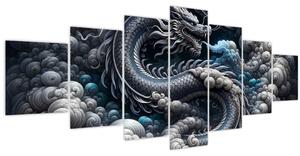 Obraz - Drak v dýmu (210x100 cm)