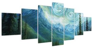 Obraz - Krajina s nádechem Van Gogha (210x100 cm)