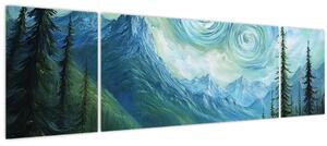 Obraz - Krajina s nádechem Van Gogha (170x50 cm)