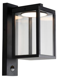 Venkovní nástěnná lampa černá vč. LED senzoru pohybu - Ferdinand