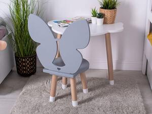 Dětská dřevěná židle MOTÝL + jméno ZDARMA - Bílá