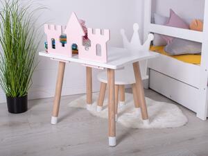 Dřevěný stůl ZÁMEK do dětského pokoje + jméno ZDARMA