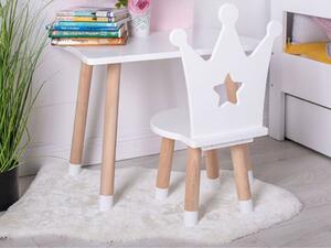 Dětský dřevěný stůl s židlí KORUNKA + jméno ZDARMA