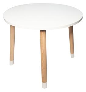 Kulatý dětský stůl ze dřeva - Bílá