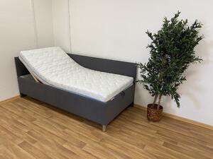 Čalouněná postel s úložným prostorem RYAN 90X200, tmavě šedá