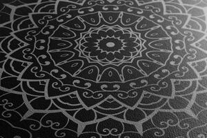 Obraz vintage Mandala v indickém stylu v černobílém provedení