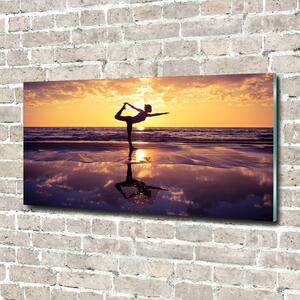 Moderní foto obraz na stěnu Joga na pláži osh-98847992