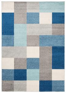 Kusový koberec AZUR bloky - šedý/tyrkysový/modrý