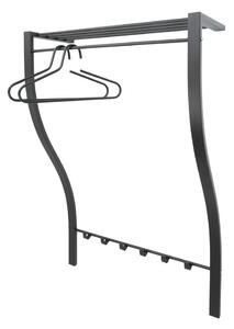Černý kovový nástěnný věšák s poličkou Carve – Spinder Design