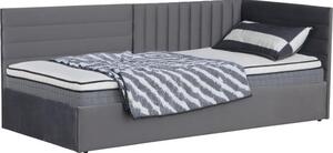 Kondela Postel MEVIA 90x200, šedá Velvet látka