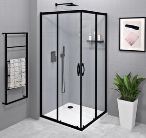 SIGMA SIMPLY BLACK rohový sprchový kout 800x800 mm, rohový přístup, čiré sklo