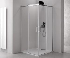 Polysan THRON ROUND čtvercový sprchový kout 800x800mm, kulaté pojezdy, rohový vstup - TL2880-5005