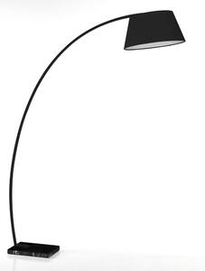 Černá stojací lampa s textilním stínidlem (výška 205 cm) Yet – Tomasucci