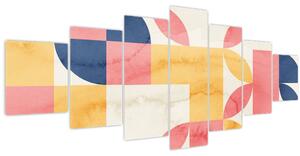 Obraz - Abstrakce s retro vzory (210x100 cm)