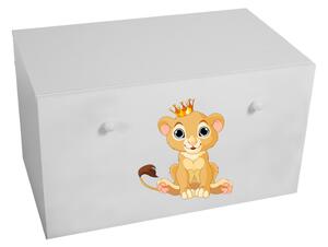Úložný box INGA, 70,6x41,6x41,6, bílá/medvěd