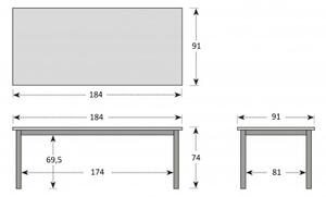 Doppler BERGAMO - hliníkový zahradní stůl 180x90x74 cm