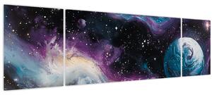Obraz - Malovaný vesmír (170x50 cm)