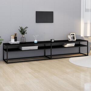 TV stolek černý 220 x 40 x 40,5 cm tvrzené sklo