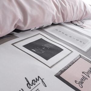 Růžovo-bílé povlečení na jednolůžko 135x200 cm Sleep Dreams – Catherine Lansfield