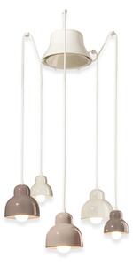 Ferroluce Závěsné vintage svítidlo BERIMBAU MIX, ∅ 22 cm, 2xE14 a 3xE27 Barva: Mix4