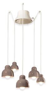 Ferroluce Závěsné vintage svítidlo BERIMBAU, ∅ 22 cm, 2xE14 a 3xE27 Barva: Krémová bílá