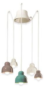 Ferroluce Závěsné vintage svítidlo BERIMBAU MIX, ∅ 22 cm, 2xE14 a 3xE27 Barva: Mix3