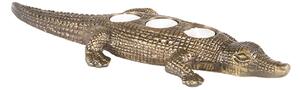 Stojan na čajovou svíčku Krokodýl - antický zlatý kov