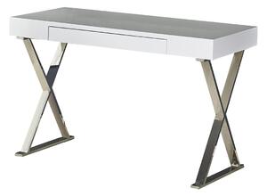 Moderní psací stůl B31 - Bílý / Chromovaný