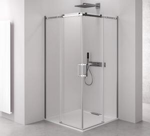 Polysan THRON SQUARE čtvercový sprchový kout 900x900mm, hranaté pojezdy, rohový vstup - TL2990-5002