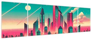 Obraz - Velkoměsto v pop-art stylu (170x50 cm)