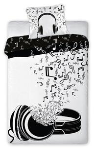 Bavlněné povlečení Homa MUSIC 140x200 cm Bavlněné povlečení Homa MUSIC 140x200 cm - 140x200 cm - 1x polštář 1x přikrývka - Bílá