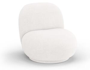 Bílé křeslo z textilie bouclé Chuck – Micadoni Home