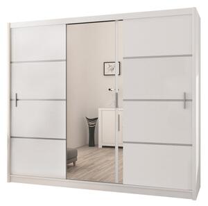 Šatní skříň s posuvnými dveřmi Vista 250, Barva: bílá mat / zrcadlo Mirjan24 5902928025408