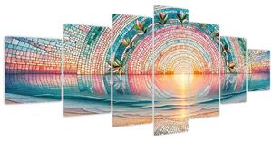 Obraz - Mozaika zapadajícího slunce (210x100 cm)