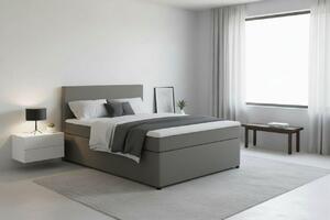 POSTEL BOXSPRING, 140/200 cm, šedá MID.YOU - Jednolůžkové postele, Online Only