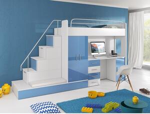 Dětská multifunkční postel Paradise 5, Barva: bílá / bílý lesk + šedý lesk Mirjan24 5902928084580