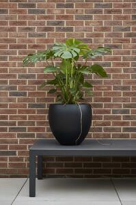 Kulatý květináč PLUTO, sklolaminát, výška 30 cm, antracit