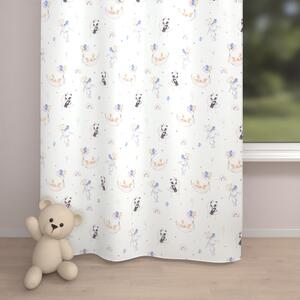 Biante Dětský bavlněný závěs Sandra SA-374 Pandy lišky a zajíčci s balónky 150x140 cm