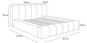 Béžová čalouněná dvoulůžková postel s úložným prostorem s roštem 140x190 cm Denali – Bobochic Paris