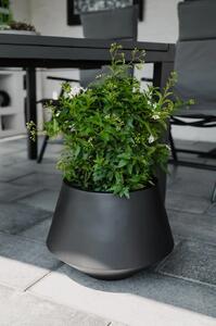 Kulatý květináč BERBELIT, sklolaminát, výška 30 cm, černý
