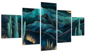 Obraz - Tyrkysová noc (125x70 cm)