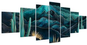 Obraz - Tyrkysová noc (210x100 cm)