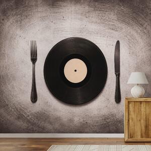 Samolepící fototapeta vinylový talíř s příbory
