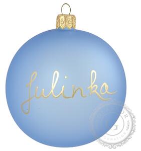 Vánoční koule se jménem v moderní modré barvě