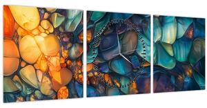 Obraz - Skleněná mozaika (s hodinami) (90x30 cm)